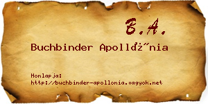 Buchbinder Apollónia névjegykártya
